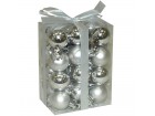 Novogodišnji ukrasi za jelku 24 kuglice srebrne