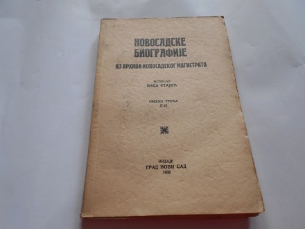 Novosadske biografije 3.deo, Vasa Stajić, 1938.