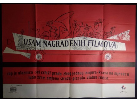 OSAM NAGRAĐENIH FILMOVA (1959) 100 x 70 cm PLAKAT