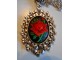 Ogrlica Kameja-crvena ruža slika 2