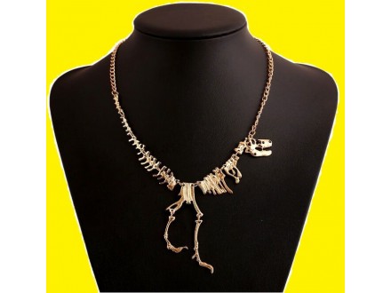 Ogrlica skelet dinosaurusa (zlato)