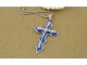 Ogrlica troslojni plavi krst slika 3