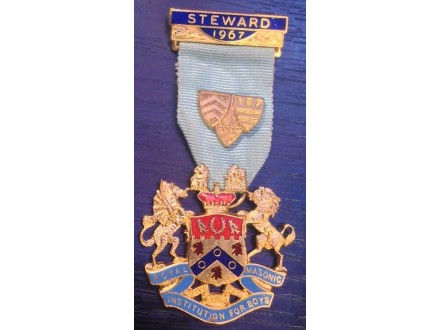 Orden emajl Mason Steward 1967. Royal masonic
