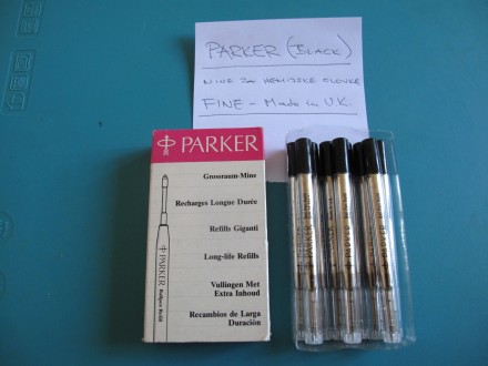 PARKER - nove CRNE mine-ulošci za hemijske olovke