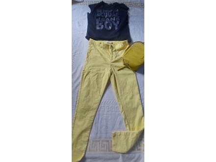 Pantalone -žute-HIGH WAIST-164