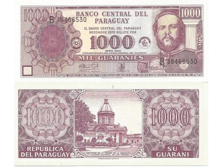 Paraguay 1000 guaranies 2002. UNC