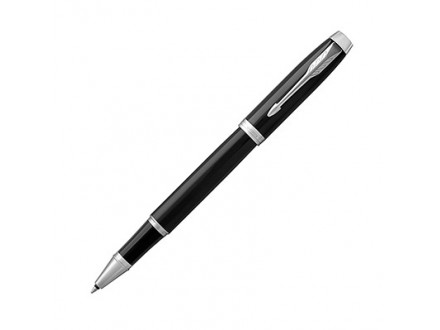 Parker IM Rollerball Pen, Black Lacquer Chrome Trim with Fine Point Black Ink - Parker