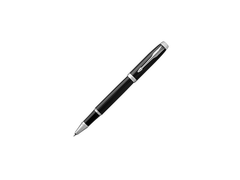 Parker IM Rollerball Pen, Black Lacquer Chrome Trim with Fine Point Black Ink - Parker