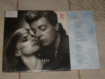 Paul McCartney - Press To Play LP Jugoton 1986.
