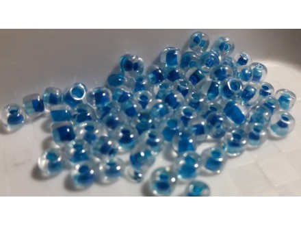 Perlice kašaste staklaste 4mm plave oko 200kom