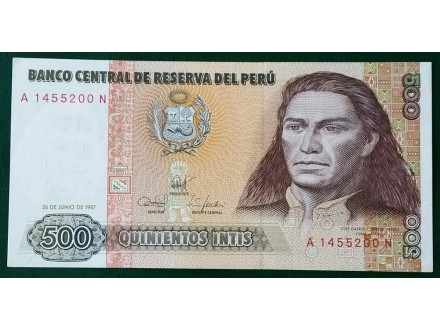 Peru 500 INTIS 1987 aUNC