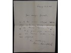 Pismo Mališe Atanackovića iz 1907