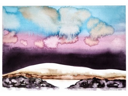 Planinski predeo - akvarel