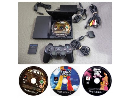 PlayStation 2 (PS2), konzola, kontroler, memo, igre