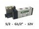 Pneumatski razvodnik elektromagnetni 5/2 G1/2″ 12VDC slika 1