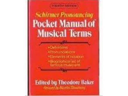 Pocket Manual Of Musical Terms (Schirmers Pronouncing)