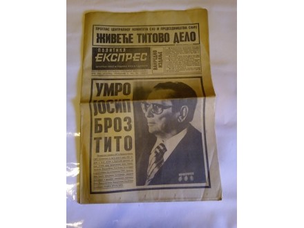 Politika expres od 5 maja 1980-Smrt druga Tita