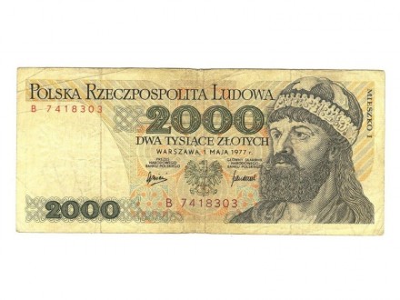 Poljska 2000 zlotych 1977