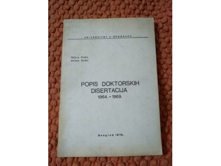 Popis doktorskih disertacija 1964.-1969.
