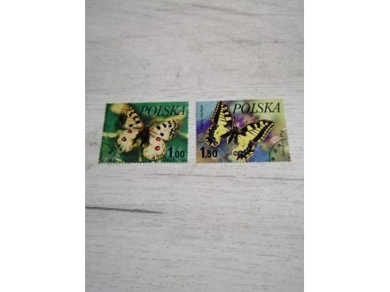 Poštanske marke - Polska (leptiri) 2 komada