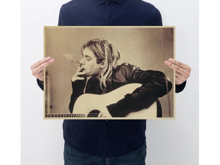 Poster kraft, Kurt Cobain, Nirvana 50x35