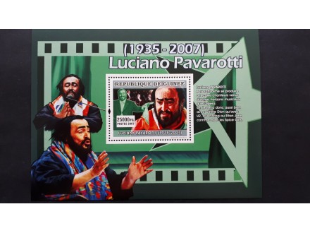 Pozn. ličnosti - Pavarotti - Guinea 2007 ** Čisto