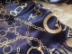 Prelepa sal marama sa lancima Teget boje sa zlatnim det slika 3