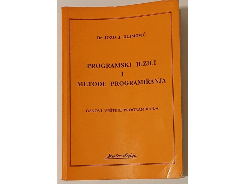 Programski jezici i metode programiranja Jozo Dujmović