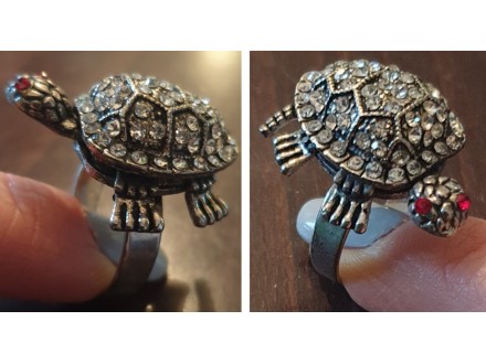 Prsten KORNJACA sa cirkonima srebrne boje