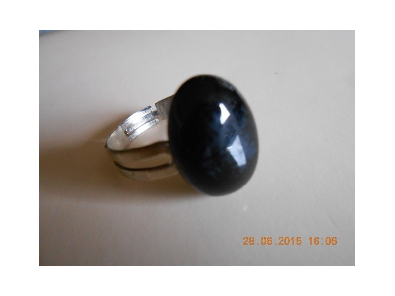 Prsten crni oniks - poludragi kamen
