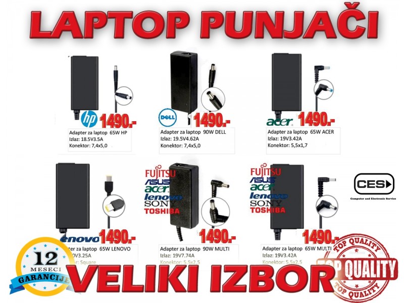 Punjač za LENOVO / IBM ThinkPad 20V 7.9 x 5.5  NOVO