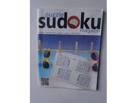 Puzzle Sudoku magazin Broj 186 / Avgust 2015.