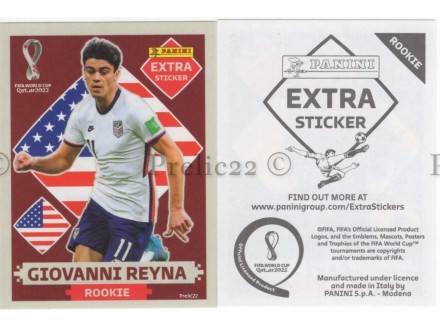 Qatar 2022 - Extra stickers ROOKIE GIOVANNI REYNA - BAS