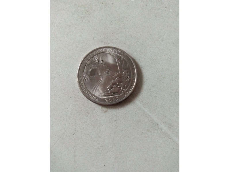 Quarter dolar,P,  USA, 2015.Blue Ridge Parkway