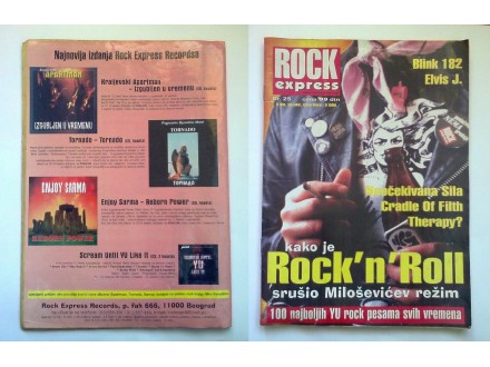 ROCK EXPRESS br.25 (27.10.2000) rok časopis