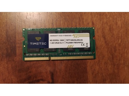 Ram memorija DDR3 Timetec 8GB , 1600Mhz , PC3L