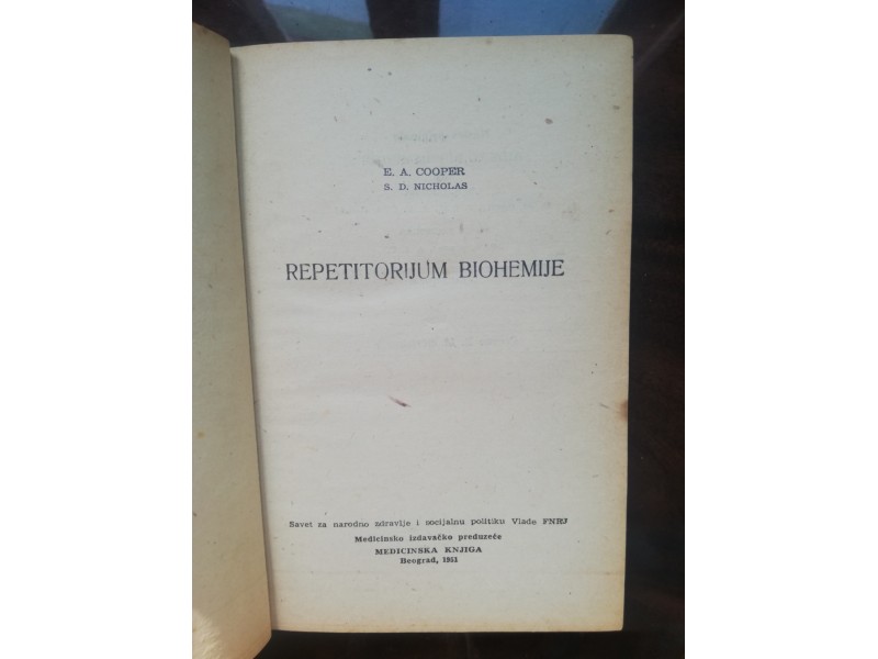 Repetetorijum biohemije- E.A. Cooper , S.D.Nicholas