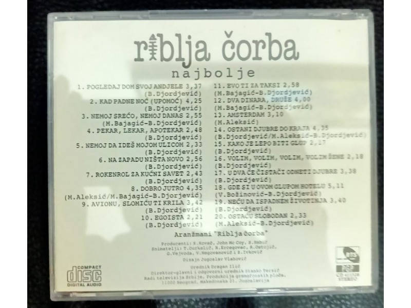 Riblja Čorba ‎– Najbolje CD(MINT,1996)