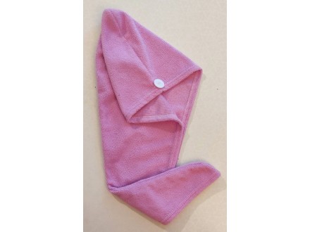 Roze Peškir-turban za brzo sušenje kose