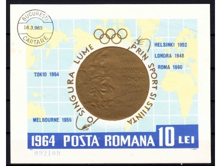 Rumunija 1964 Olimpijske Igre blok