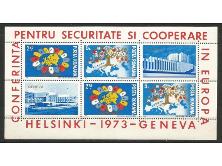 Rumunija,KEBS u Helsinkiju i Ženevi 1975.,blok,čisto