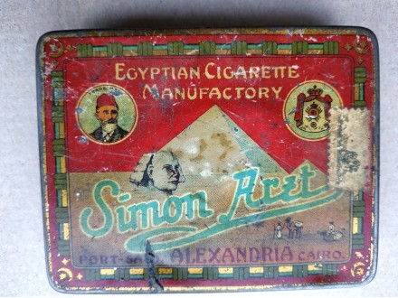 SIMON ARZT stara plehana kutija za duvan cigarete