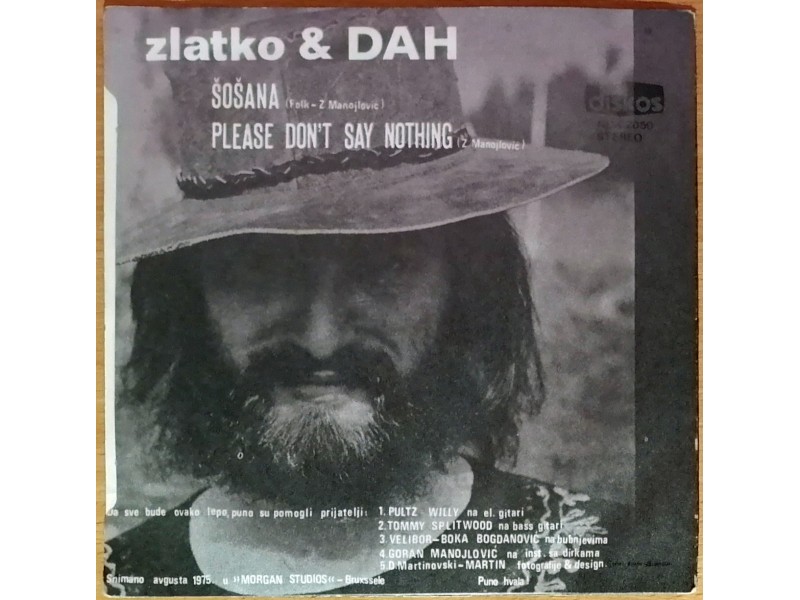 SP DAH - Šošana (1975) 1. pressing, PERFEKTNA
