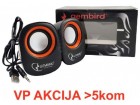 SPK-107 ** Gembird Stereo zvucnici Orange/Black, 2 x 3W RMS USB pwr, 3.5mm kutija sa prozorom (399)