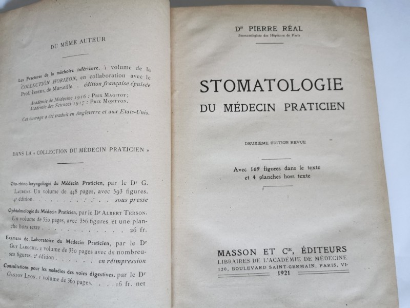 STOMATOLOGIE DU MEDECIN PRATICIEN, Dr. Real, 1921
