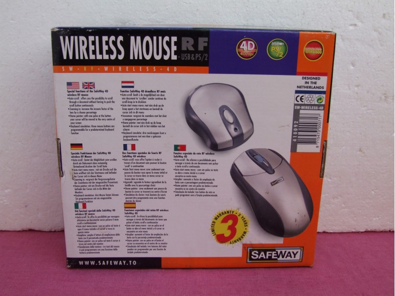 Safeway Mouse Cordless PS/2-USB 4D RF bezicni mis NOVO!
