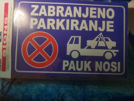 Samolepljivi stiker-Zabranjeno parkiranje-pauk nosi
