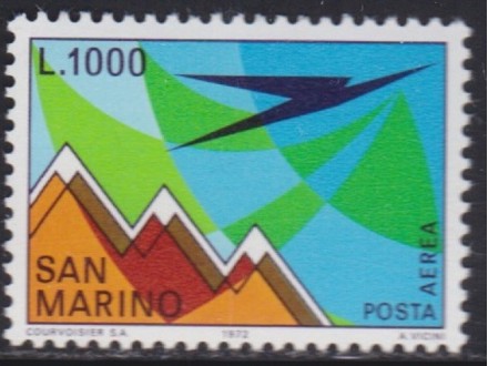San Marino 1972 Avionska marka čisto