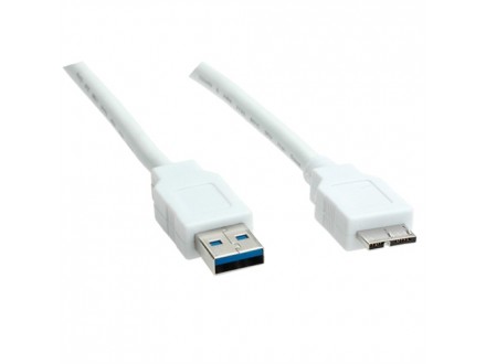 Secomp USB3.0 A-MicroA M/M beige 1.8m ( ivice pod pravim uglom )