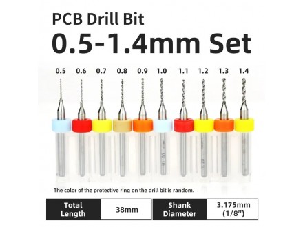 Set burgija za PCB (10 komada) 0.5-1.4mm